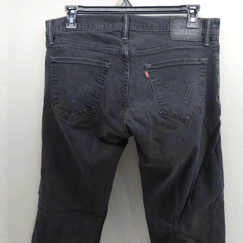 Levis 514 Slim Straight Stretch Black Jeans Mens 36x32 Hipster Grunge‎ Gothic